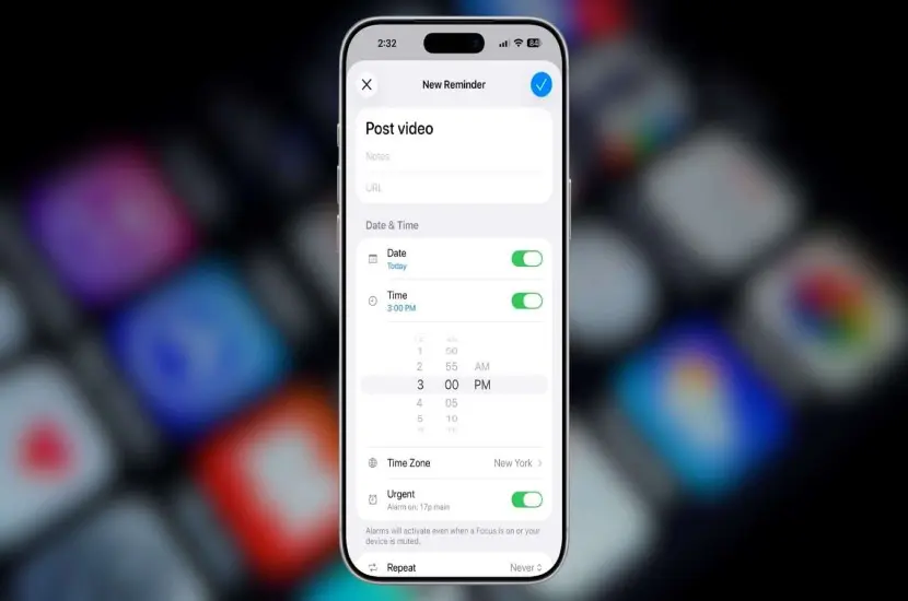 iOS 26.2 lets you set real alarms and timers from Reminders 2 2